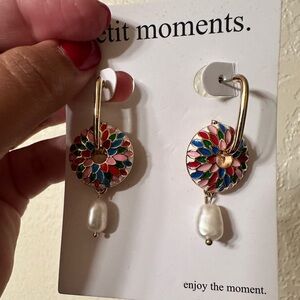 Petit Moments Multicolor Enamel and Pearl Earrings